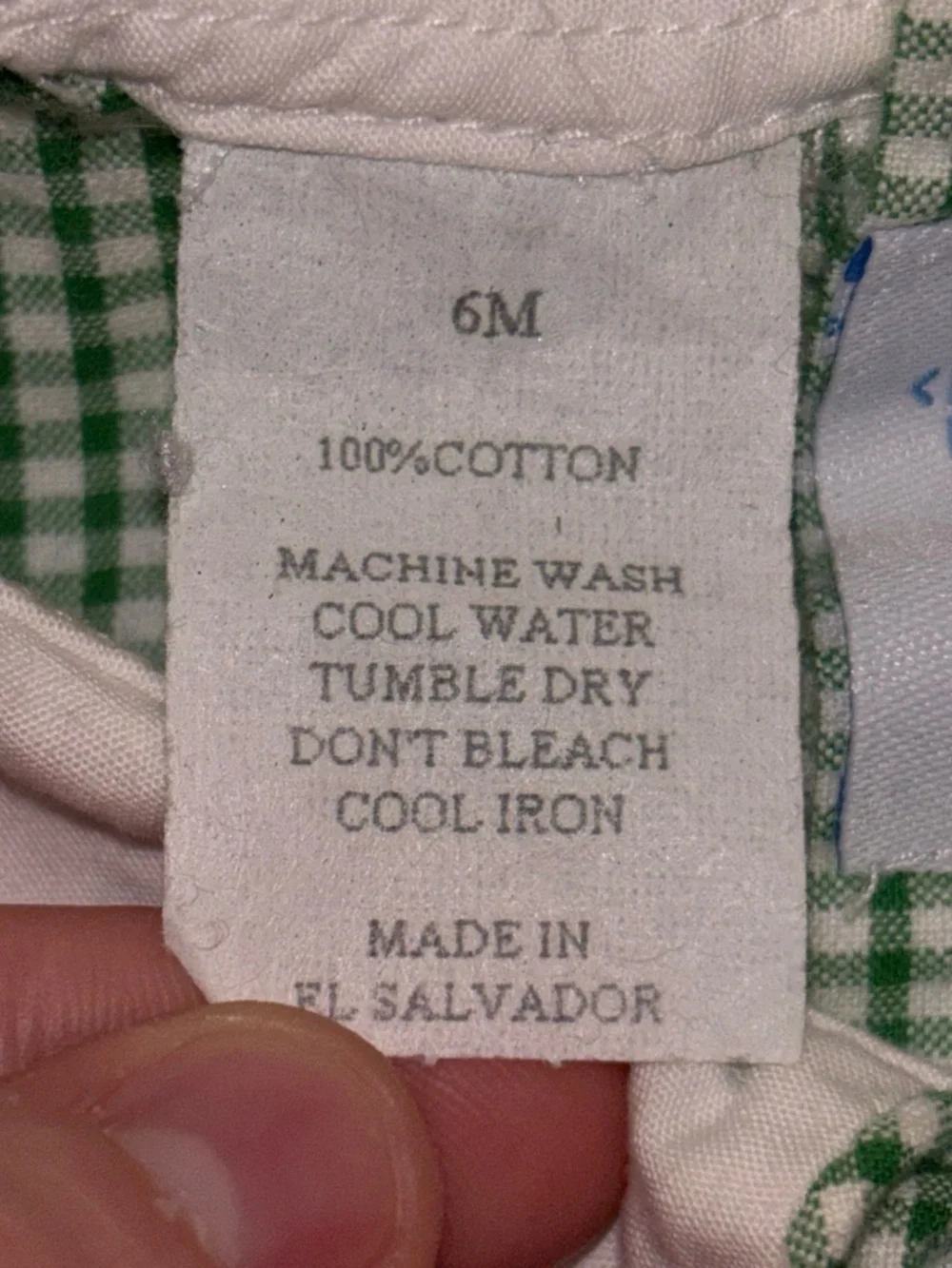 Green Gingham Smocked Baby One-Piece with Monkey Embroidery